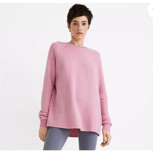 ✨Madewell MWL Airyterry Overdyed Oversized Pink Sz Small Sweatshirt✨